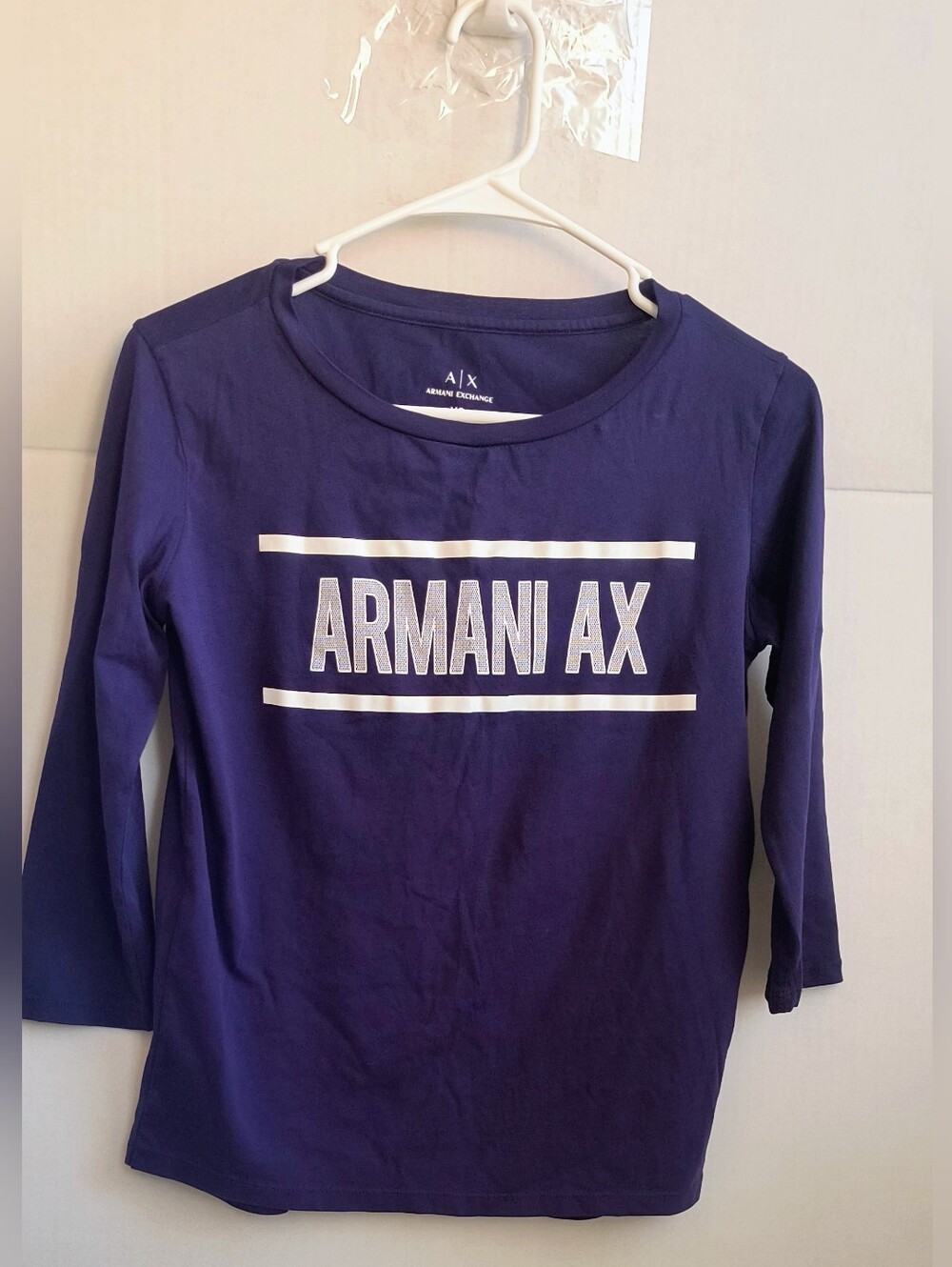 Armani Exchange women's purple 3/4 Long Sleeve top Size XS